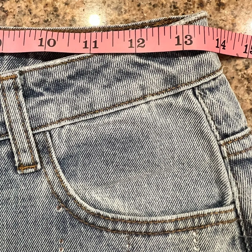 Sadie & Sage Light Blue Denim Skirt fully embellished with rhinestones Size  NWT - Image 4