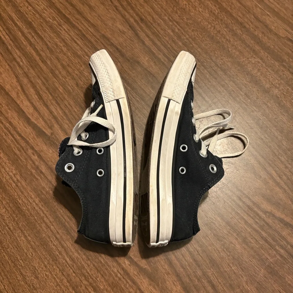 Converse Size 6 Double Tongue Purple Sneakers Shoes All Star Chuck Black - Image 4