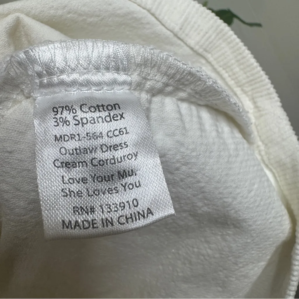 NWT Show Me Your Mumu Belted Outlaw Dress Cream Corduroy size XL Plus Size - Image 16