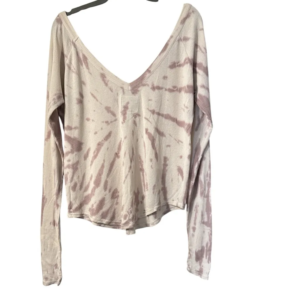 Chaser Tie Dye Waffle Knit Long Sleeve Top - Image 5