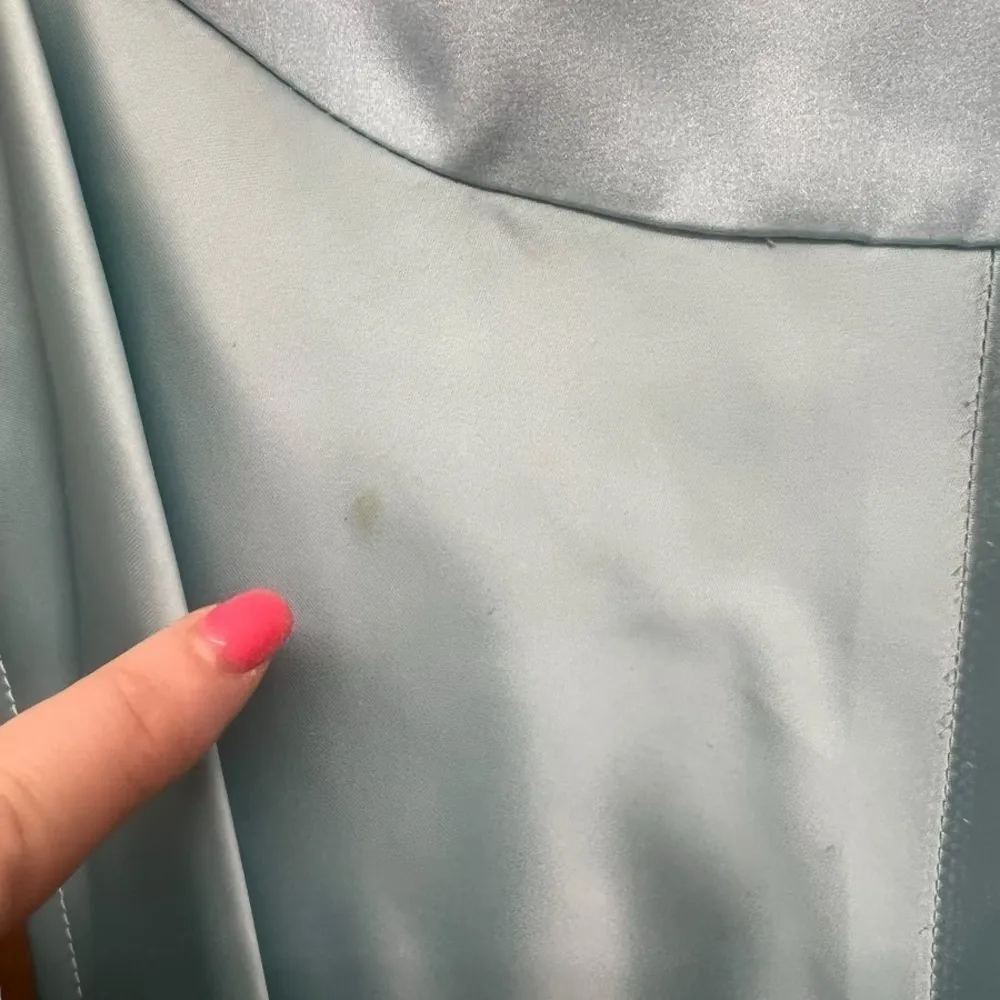 Women’s Light Blue Long Sleeve Vintage Bridesmaid Dress Lantern Sleeves and Veil Size XXS - Image 3