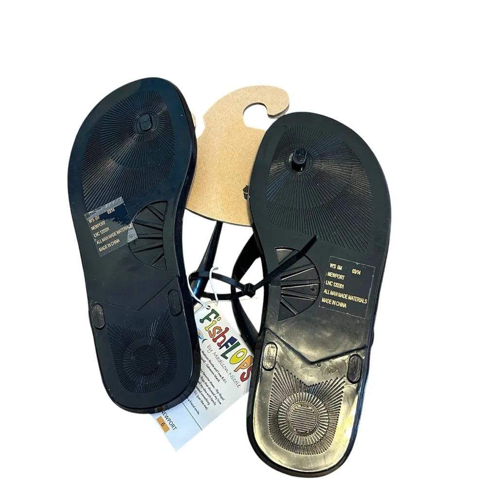 NEW FishFlops Madison Nicole Beach Sandals Flip Flop Shoes Rubber Womens Size 6M Yellow - Image 3