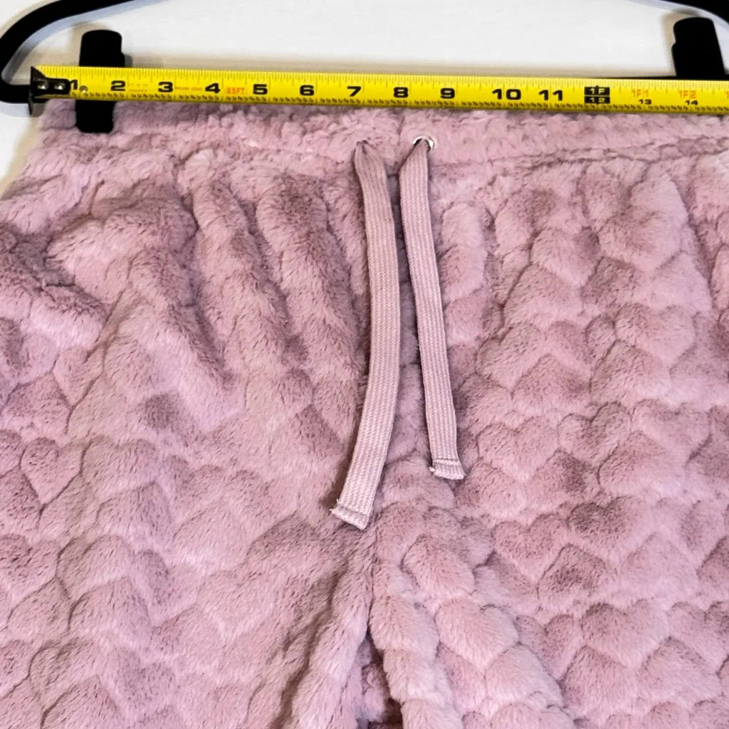 No Boundaries Pink Faux Fur Heart Jogger Lounge Pants Small Cozy Y2K - Image 6