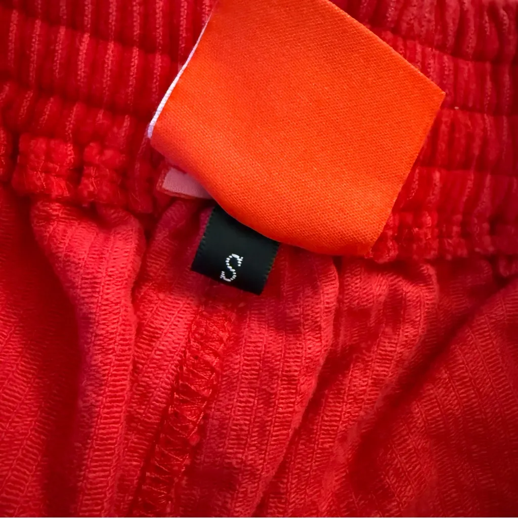 Fifty 7 by Jacks Surfboards Red High Waist Corduroy Beach Shorts Size Small - Image 7