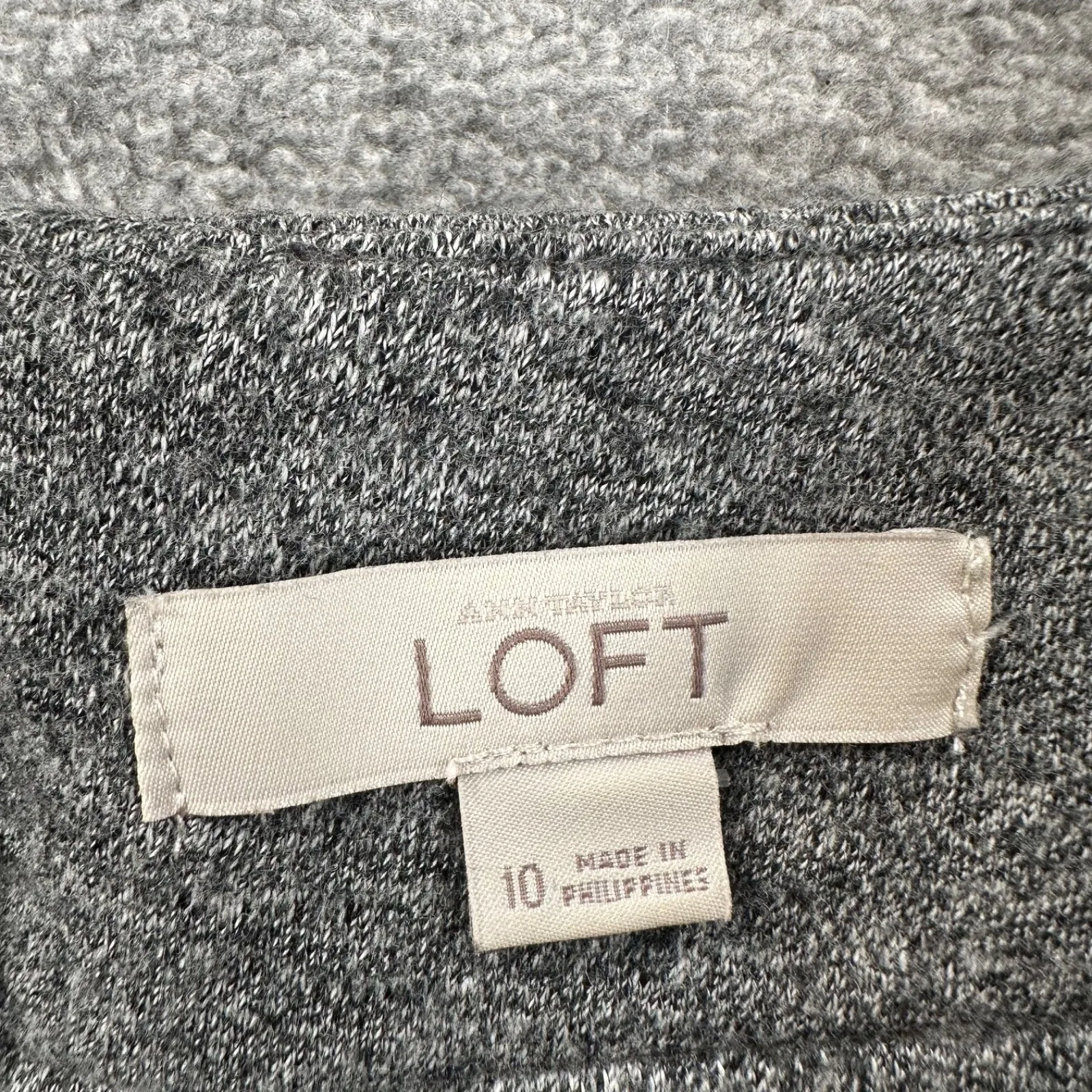 Ann Taylor LOFT Mini Swing Skirt Women's 10 Gray Flannel Side Zipper - Image 2