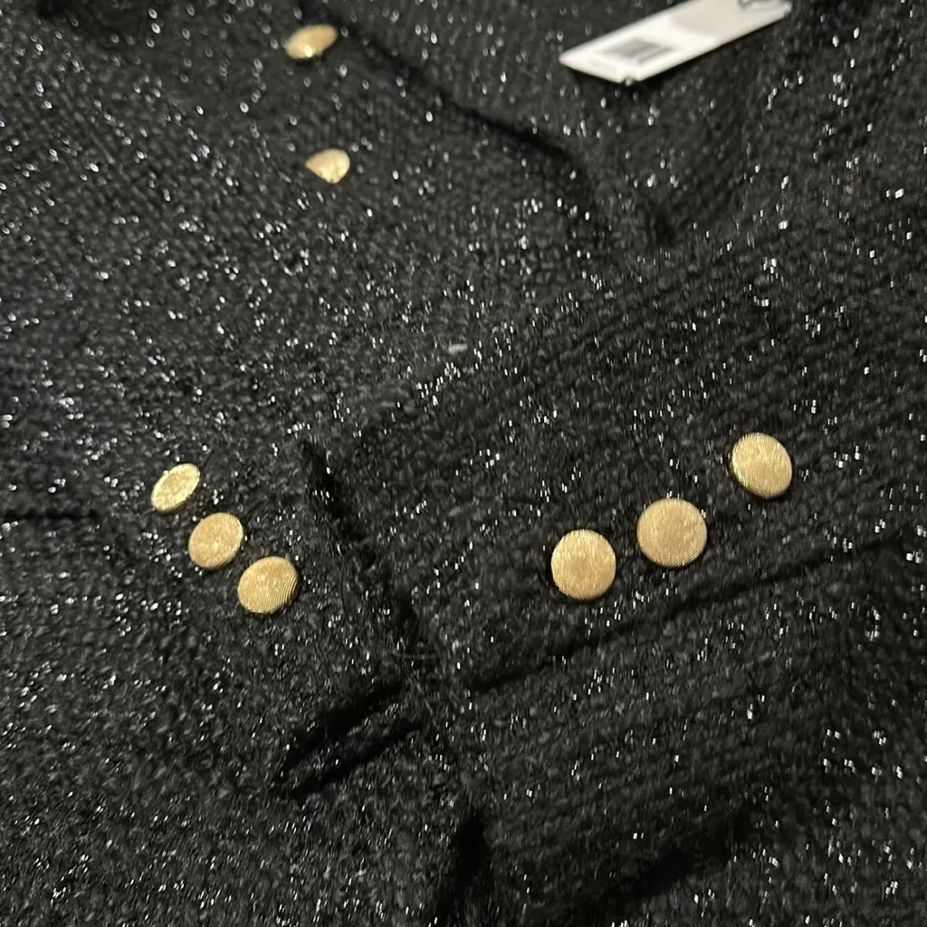 NWT Jason Wu Black Metallic Tweed Double Breasted Blazer XS - Image 8