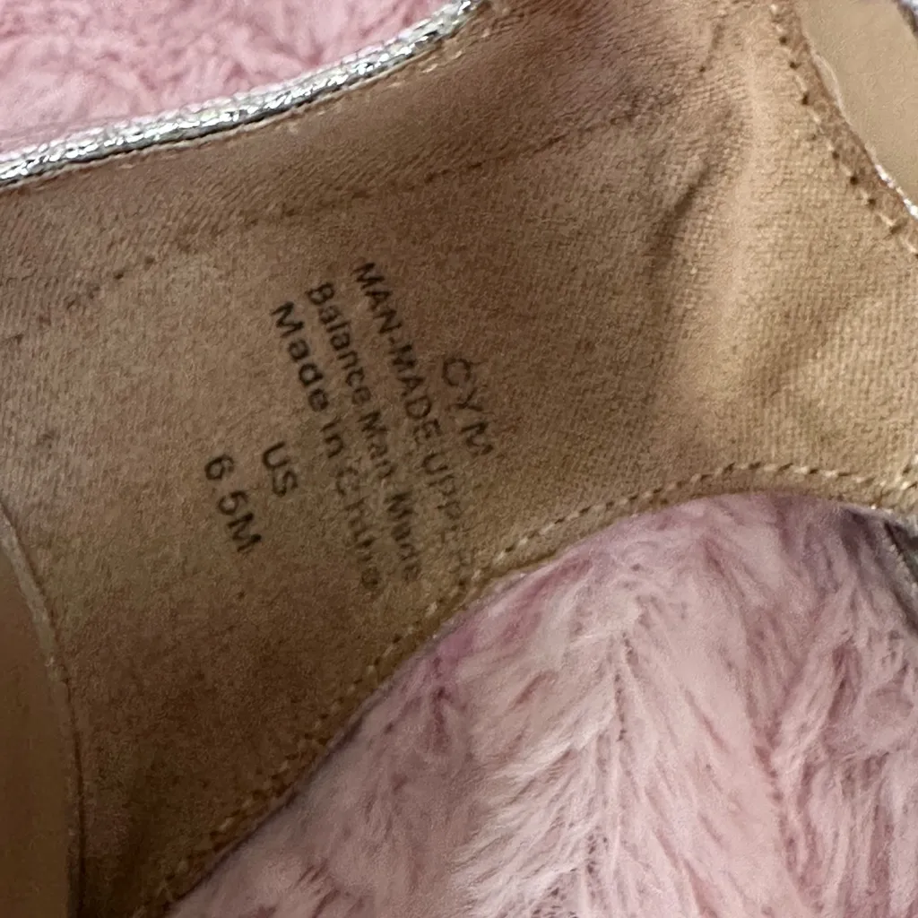 Mix No. 6 Silver Women's Metallic Ankle Strap High Heels Block Classy Shoe 6.5 - Image 6