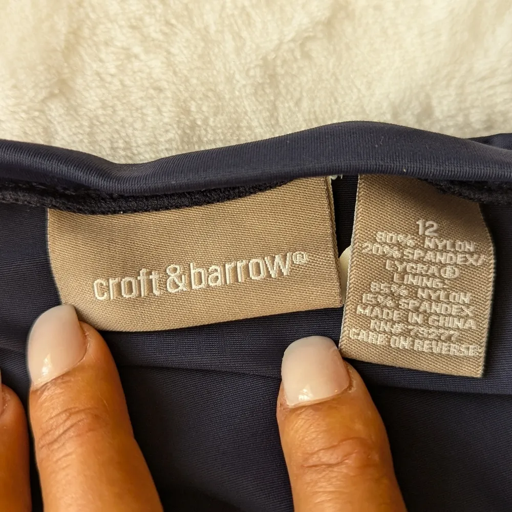 Croft & Barrow Swim Skort dark blue size 12 spandex Lycra and nylon - Image 16
