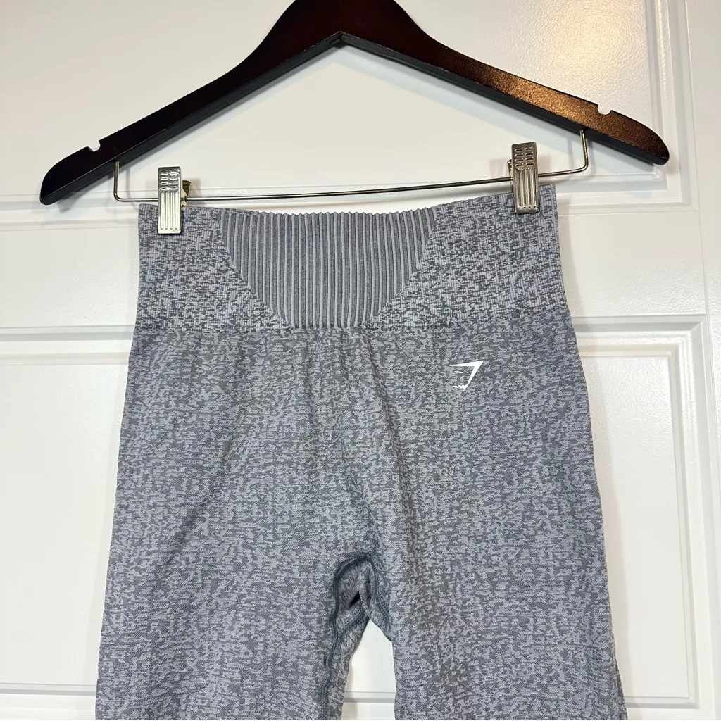 Gymshark Women’s Gray Marl Seamless High Waisted Athletic Leggings Size Small - Image 3