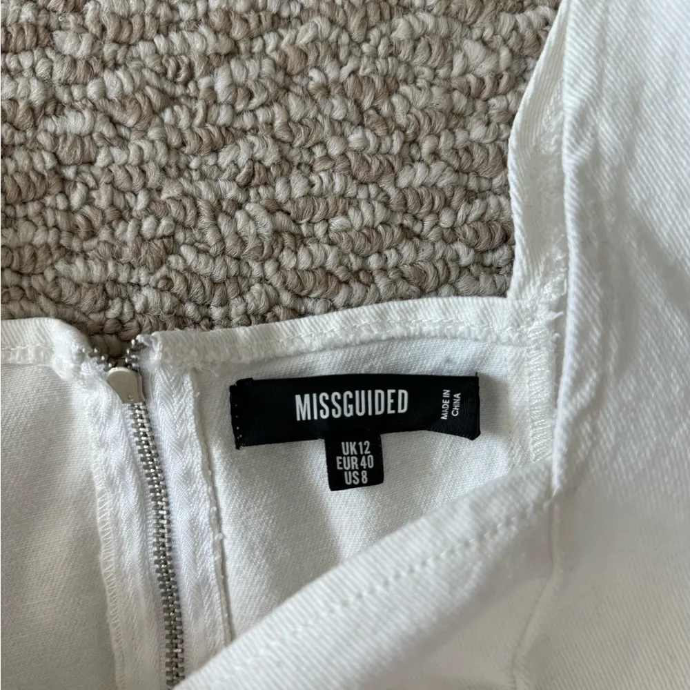 White Denim Mini Dress - Image 7