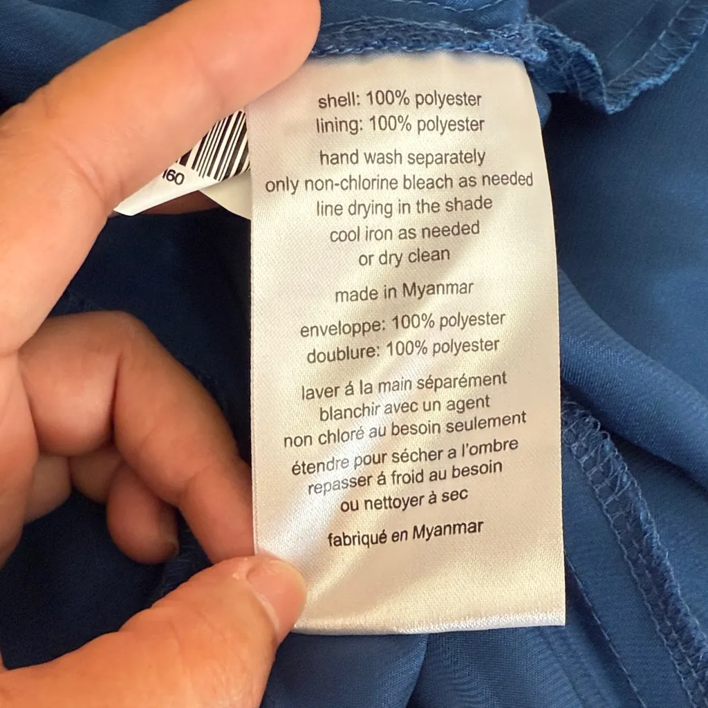 Galina Signature by David’s Bridal Elegant Blue One-Shoulder Dress size 10 - Image 11