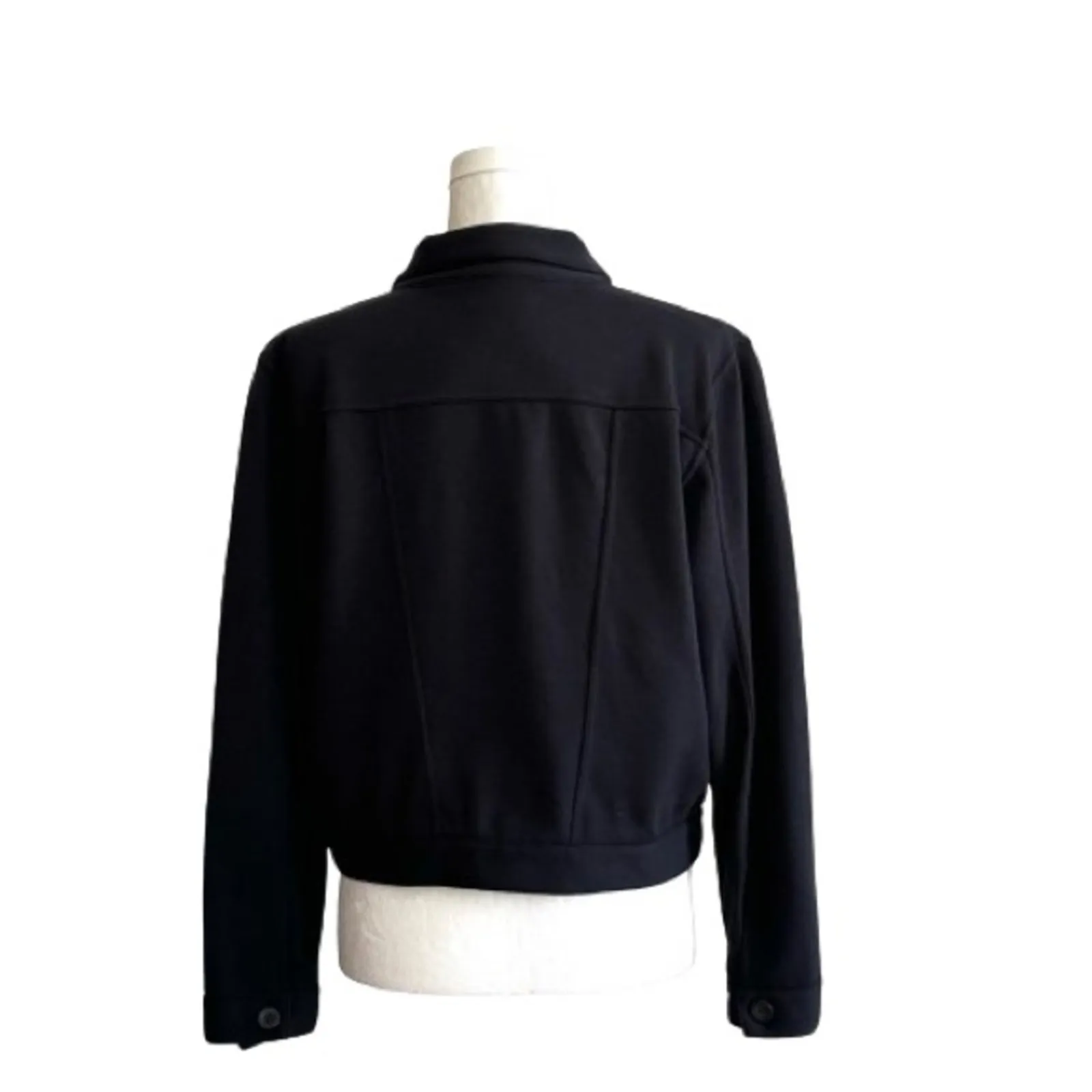 Liz Claiborne Liz & Co Jacket Black Button Front Pockets Sport Cardigan Size MP - Image 5