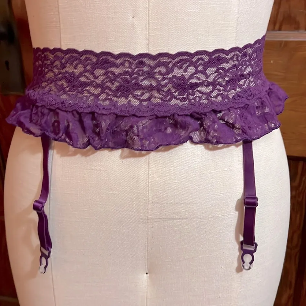 Victoria’s Secret Dark Purple Lace Garter Belt Sz XS/S - Image 2