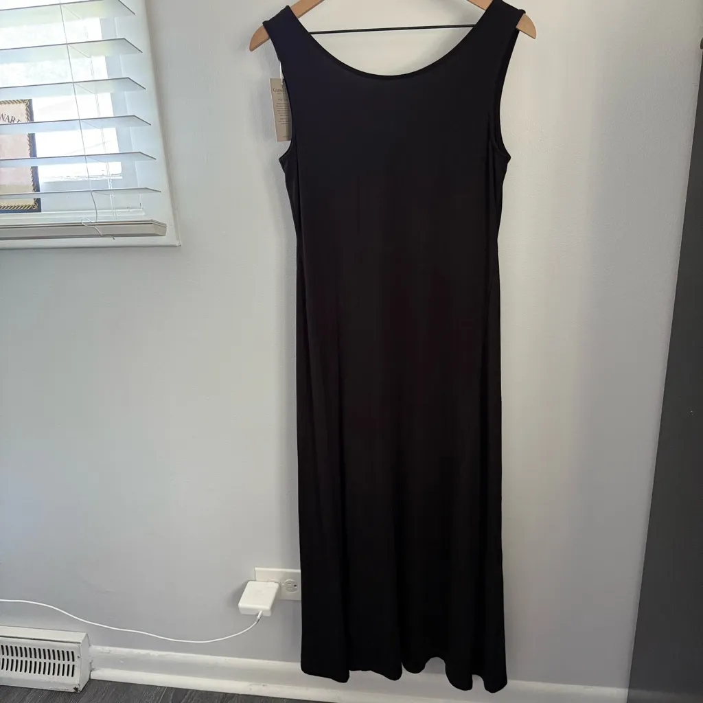 Garnet Hill XS NEW Midi Tank Dress Tencel‎ Minimal Classic - Image 3