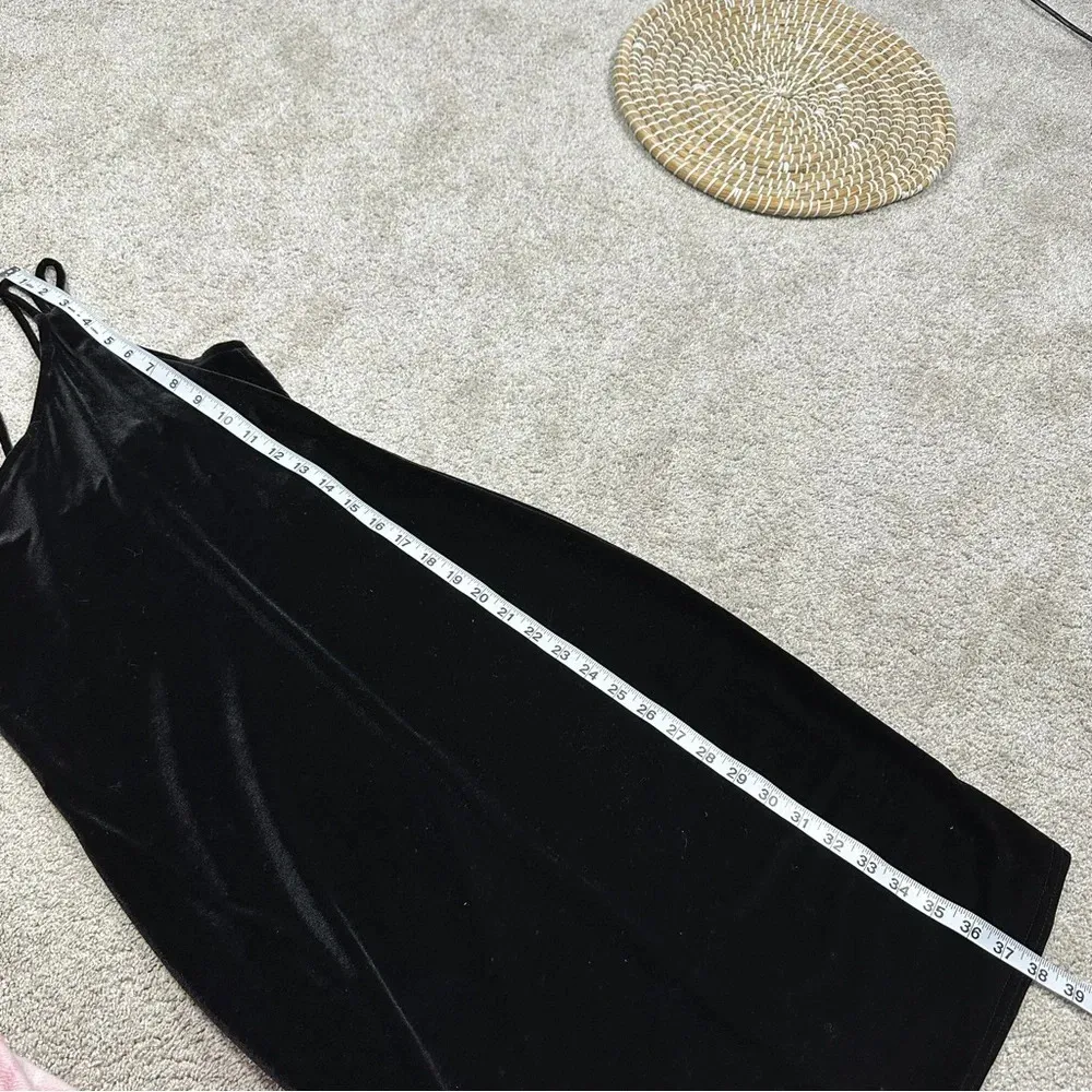 Jump Vintage 90s Velvet One-Shoulder Bodycon Mini Dress Black Whimsy Goth Size 9 - Image 13