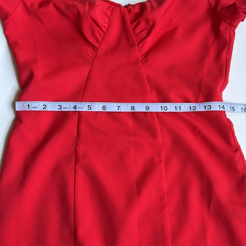 NBD Cold Shoulder Red Mini Dress - Image 9