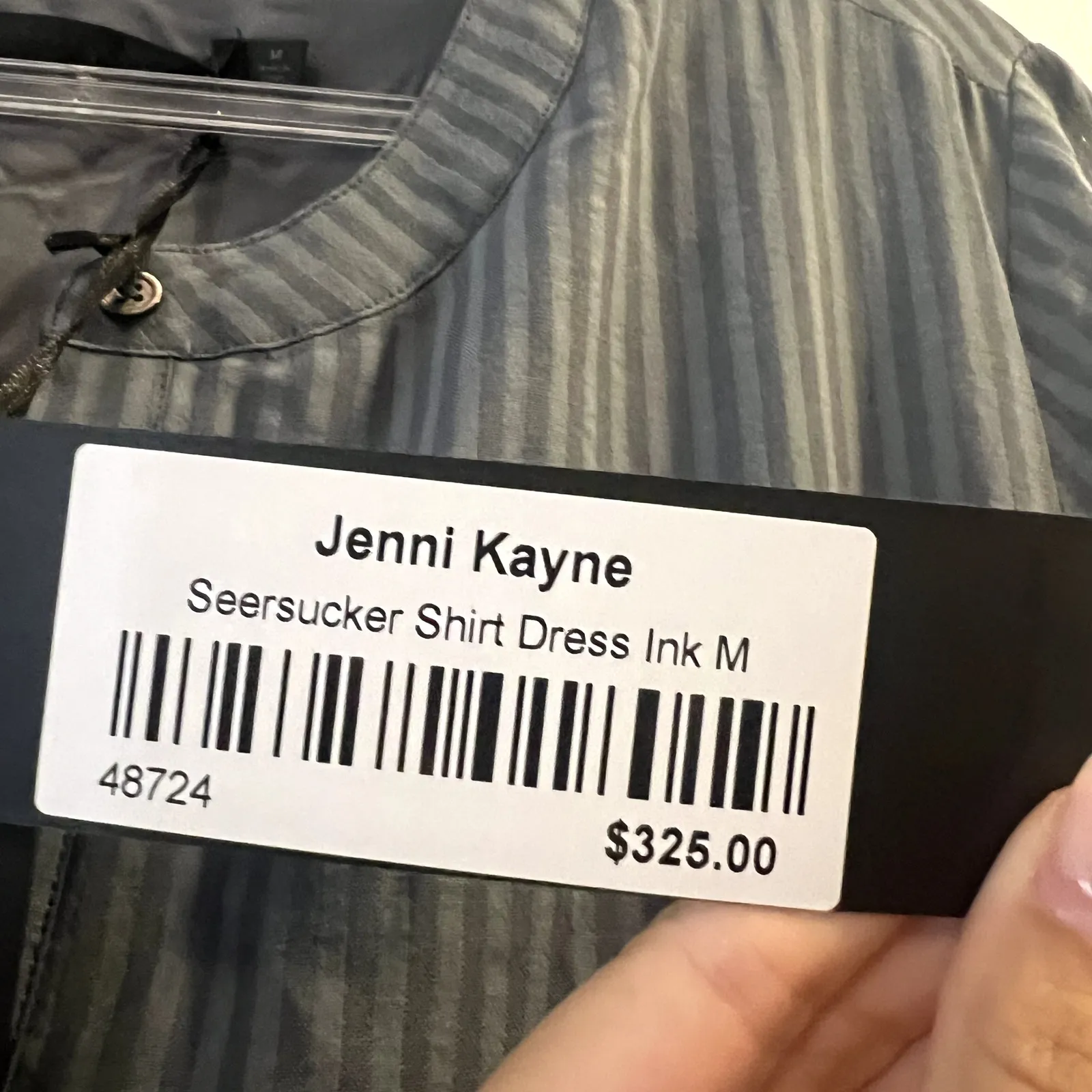 Jenni Kayne Seersucker Shirt Dress Ink blue size M striped Size M - Image 7