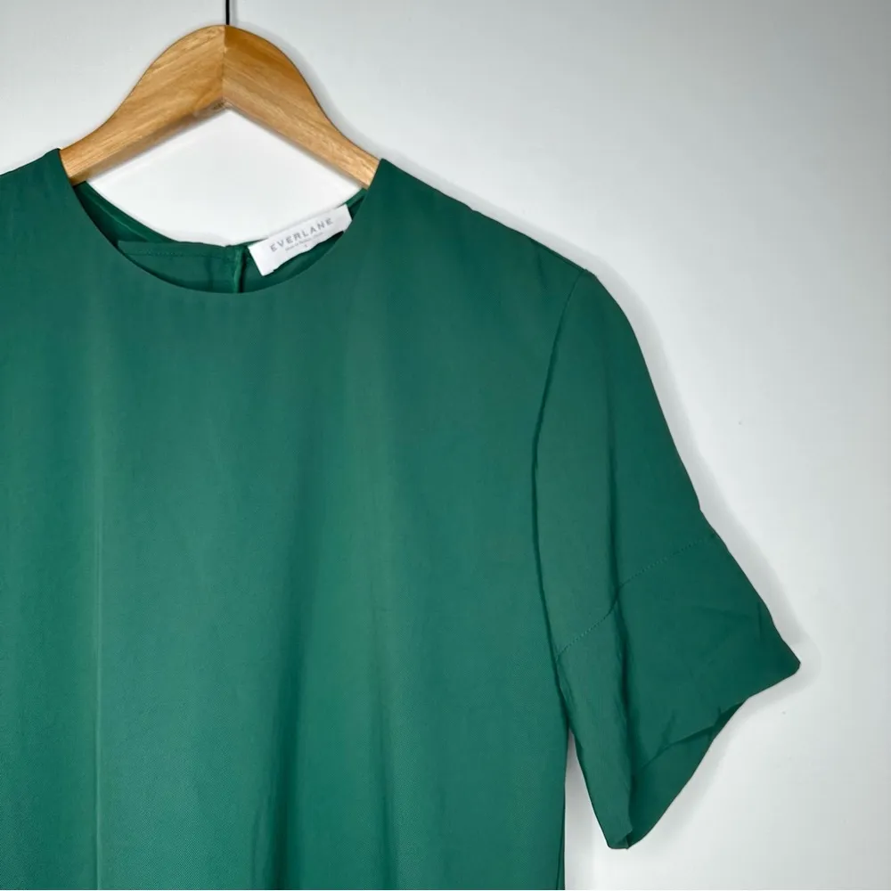 Everlane Green Japanese GoWeave Short Sleeve Zipper Back Shift Dress Size 2 - Image 5