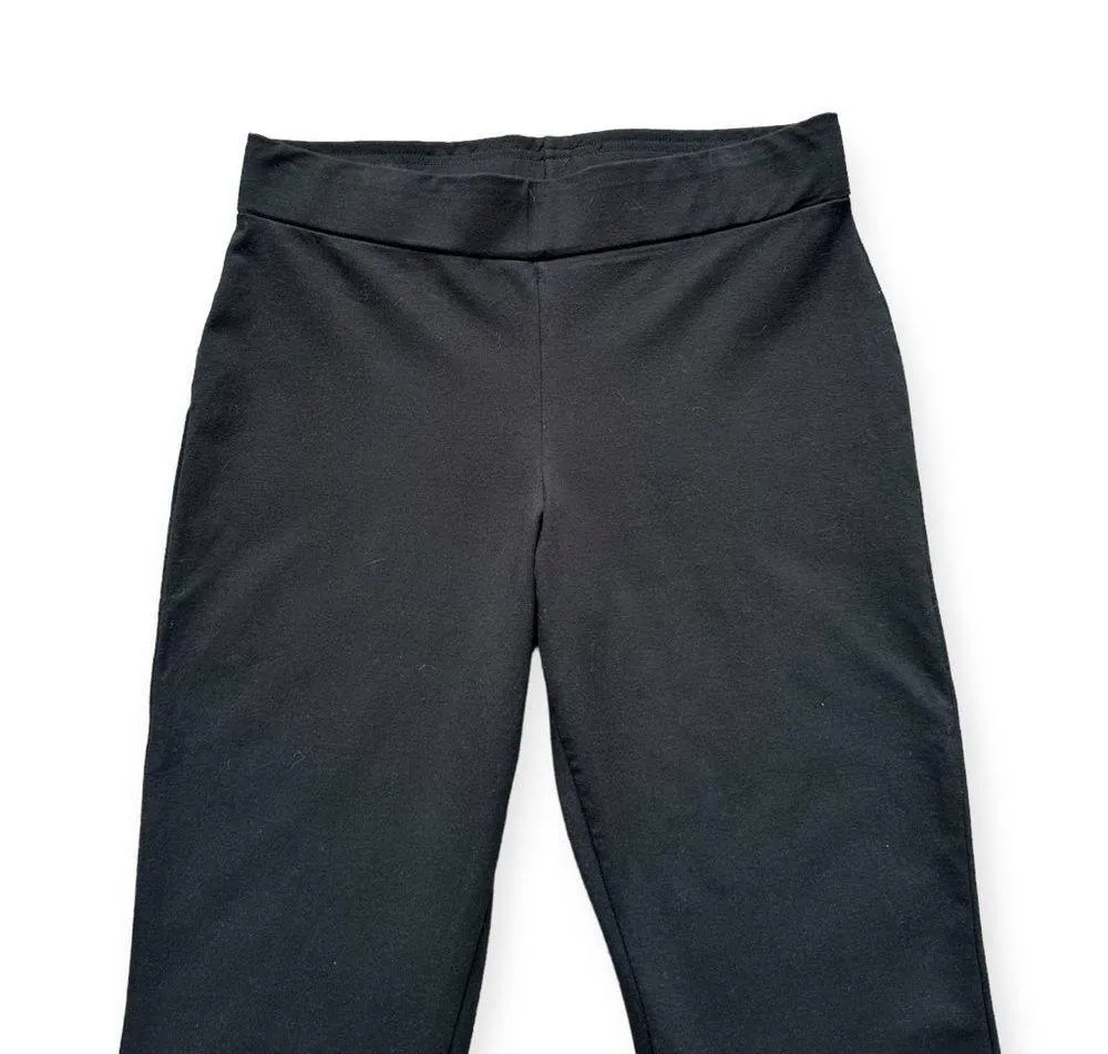 🔃Women With Control Black Straight Leg Knit Cropped Capri Pants Size M - Image 3