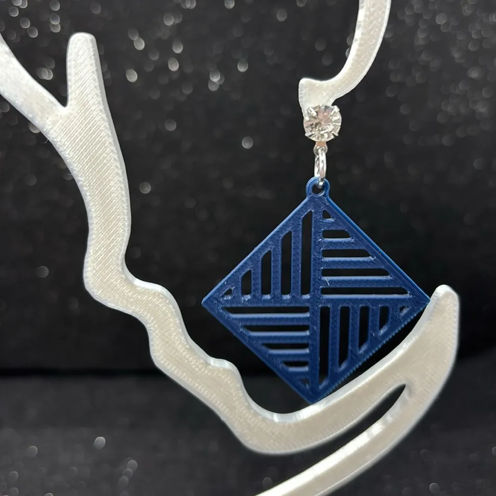 The Tri Arc Blue Earrings - Image 2