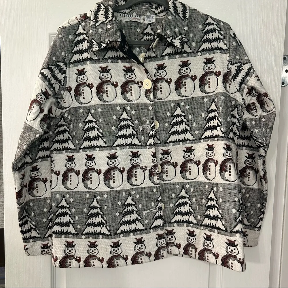 Vintage Bedford Fair Lifestyles NEW ladies embellished snowman Winter Jacket L Size L - Image 3
