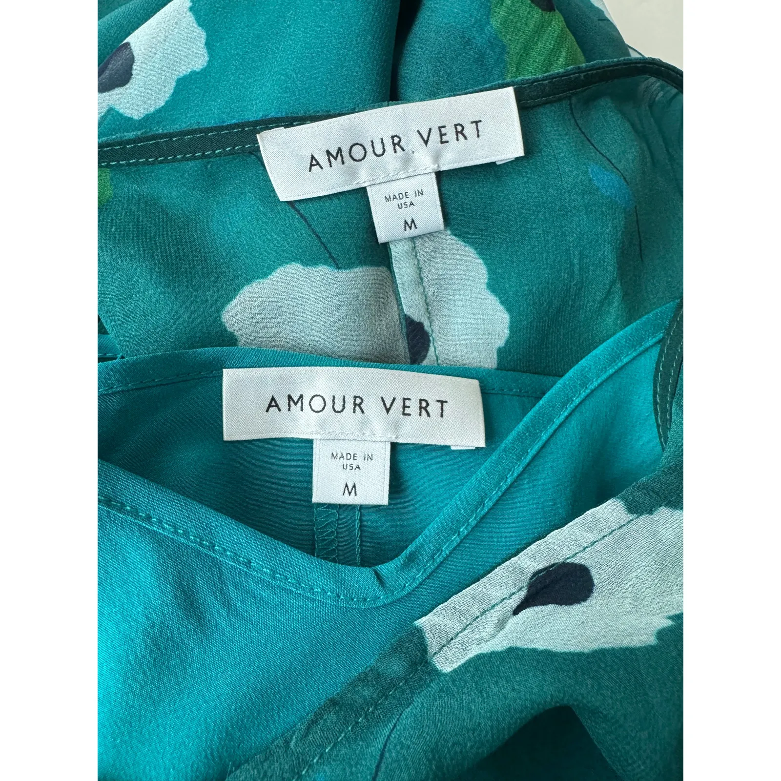 Amour Vert 100% Silk Mariam Marin Floral Midi Dress Size M (Made in USA) - Image 5