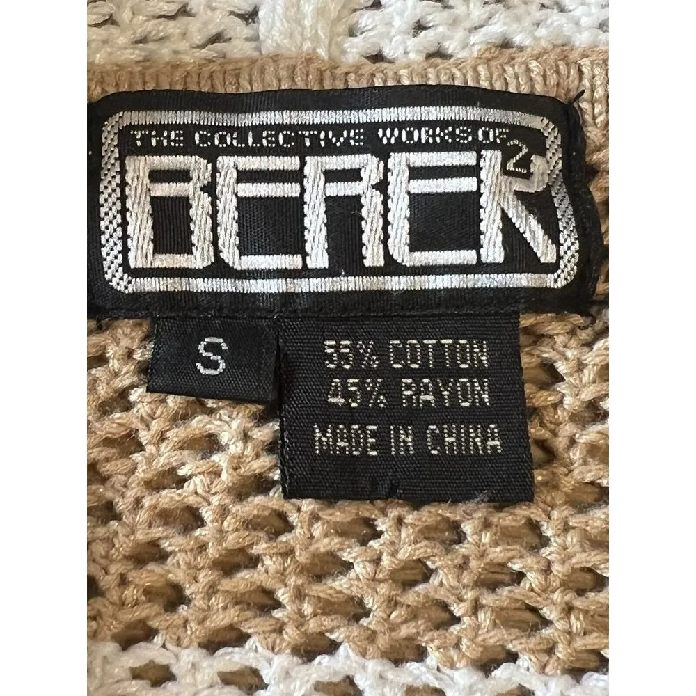 Berek Full Zip Sweater Gems Zipper Size Small Classic Hip Hop Retro Designer Art - Image 8