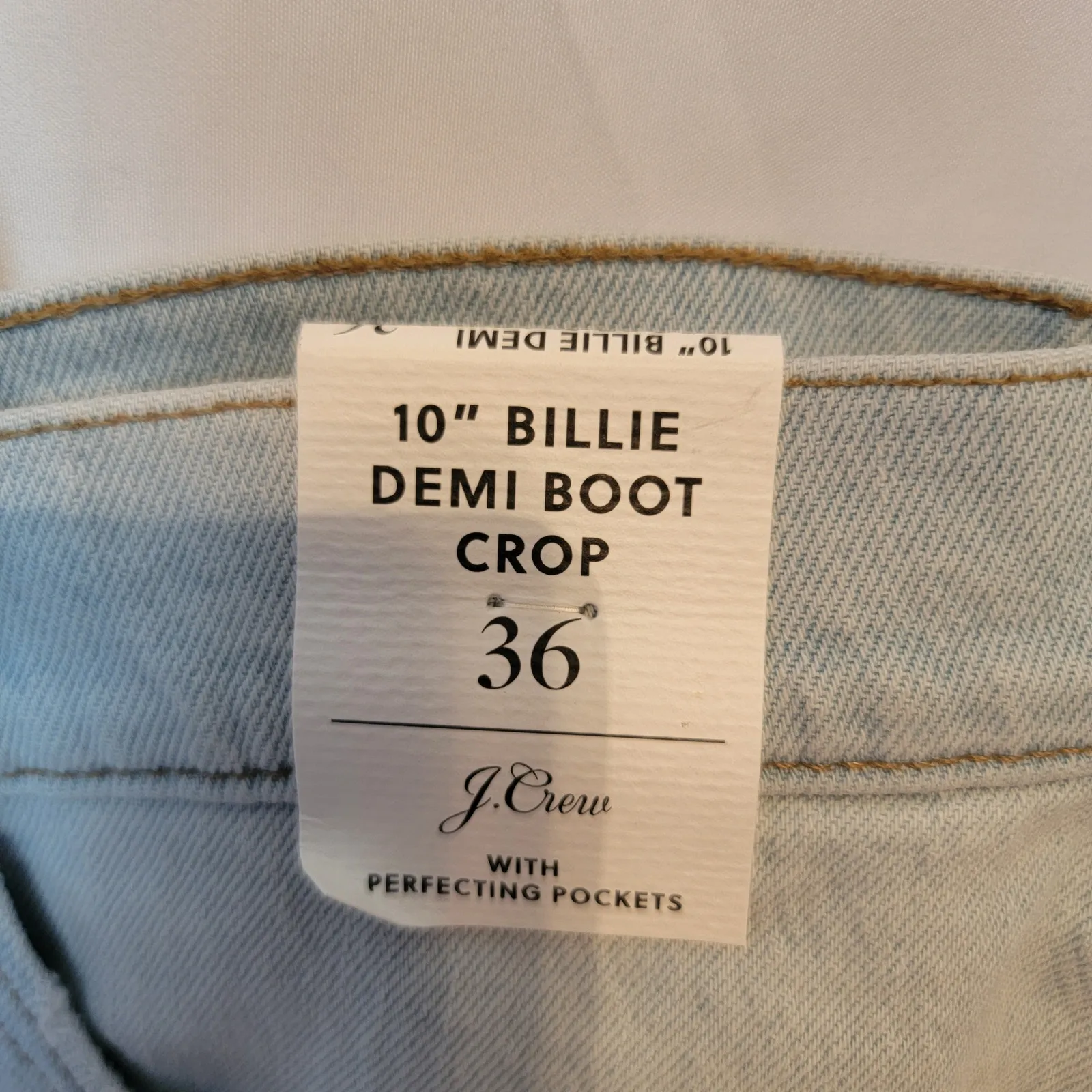 J Crew Light Wash Mid Rise Billie Demi Boot Cropped Bootcut Flare Jeans Size 36 Blue - Image 13