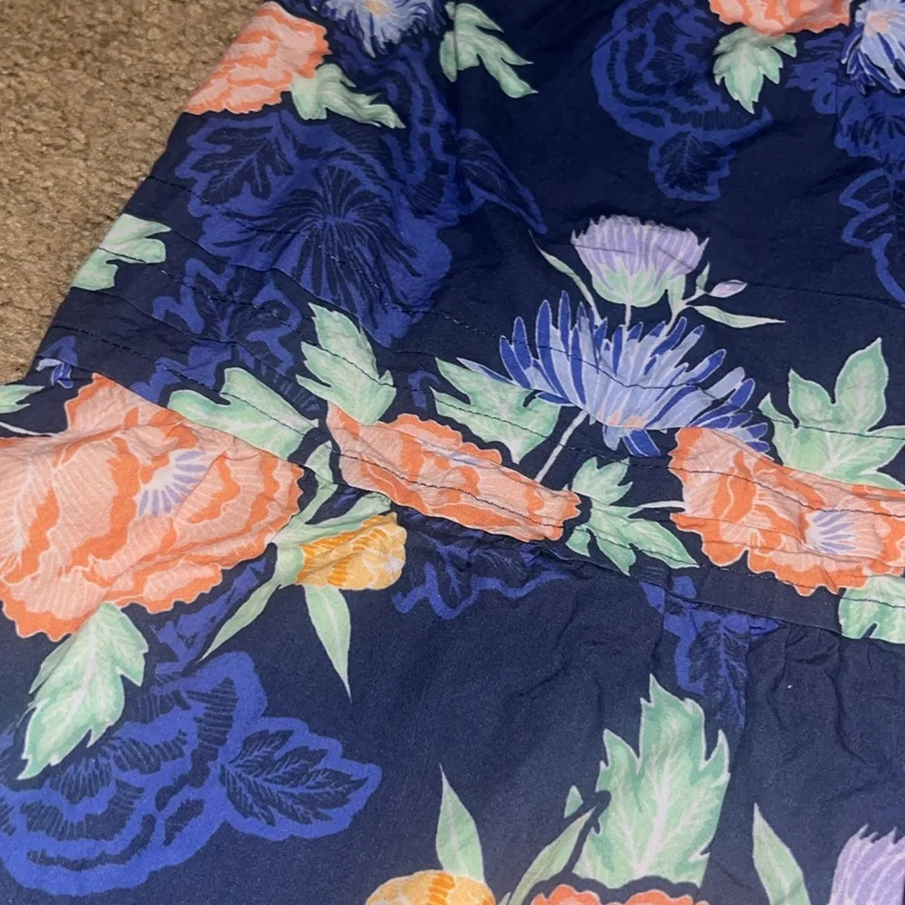 Anthropologie Maeve Somerset Maxi Dress Short‎ Sleeve Tier A-Line Navy Floral XS - Image 7