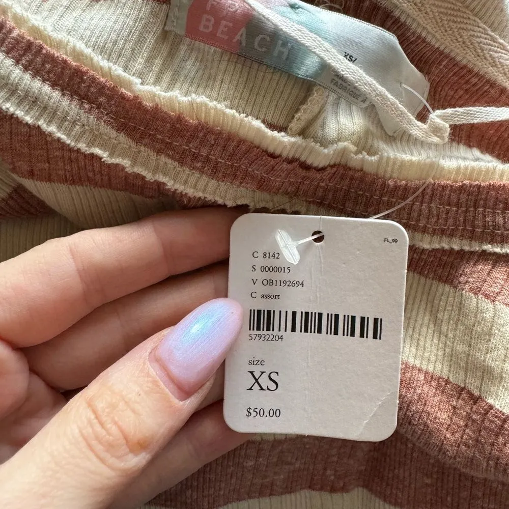 Free People Avery Tunic Top Stripe Slouchy Dolman Sleeve Red‎ Size XS NEW - Image 3