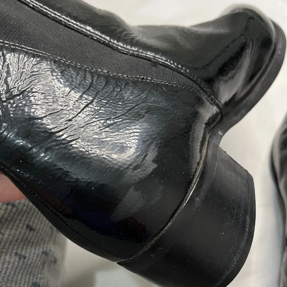 Marc Fisher  Black Patent Leather Yale Pointy Toe Ankle Boots Sz 9M - Image 11