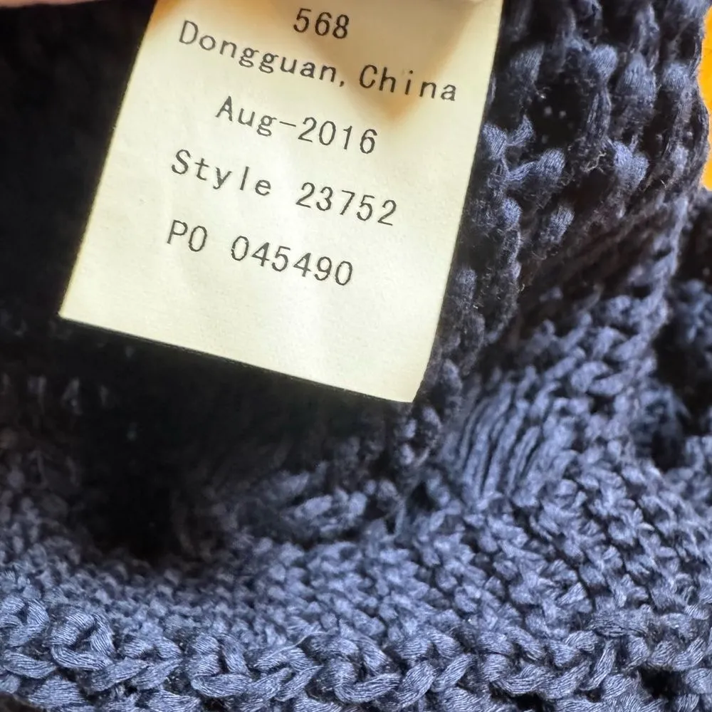 Lily Pulitzer 100% Cotton Viala Sweater Wrap, One Size, Navy - Image 7