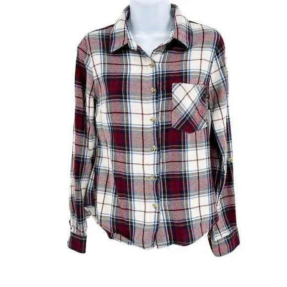 Miami Plaid Long Sleeve Button Up Shirt X-Small XS - Image 18