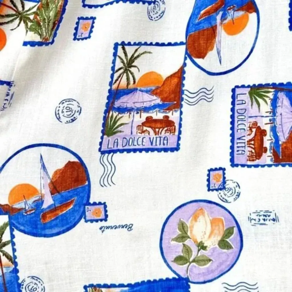 Paper Heart Anthropologie La Dolce Vita Postcard Travel Vacation Dress - Image 5