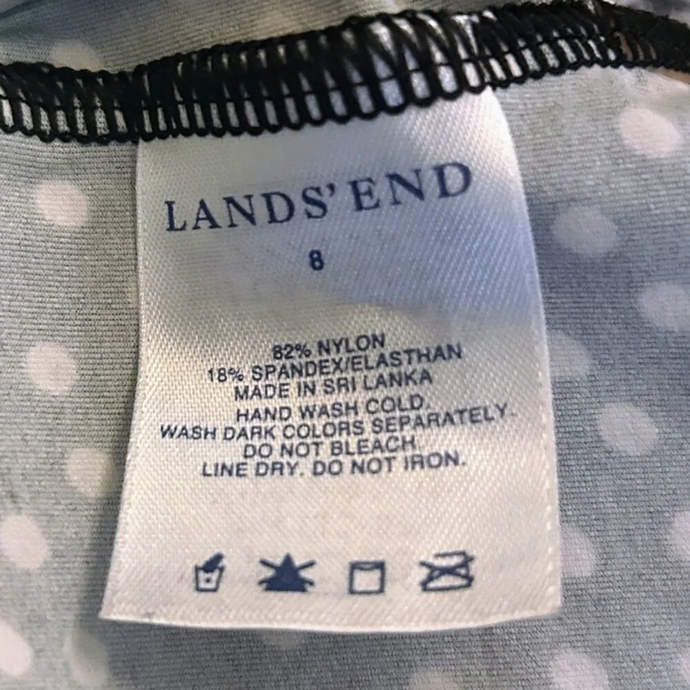 Lands' End Polka Dot Halter Swim Top Size 8 Black - Image 4