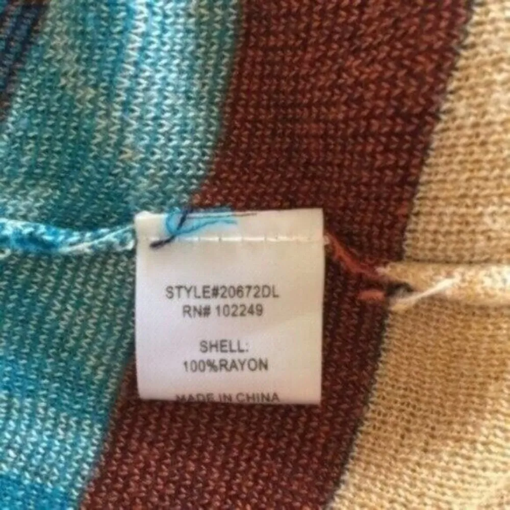 Skies Are Blue Cardigan Small‎ Multicolor Open Front Boho Sweater - Image 5