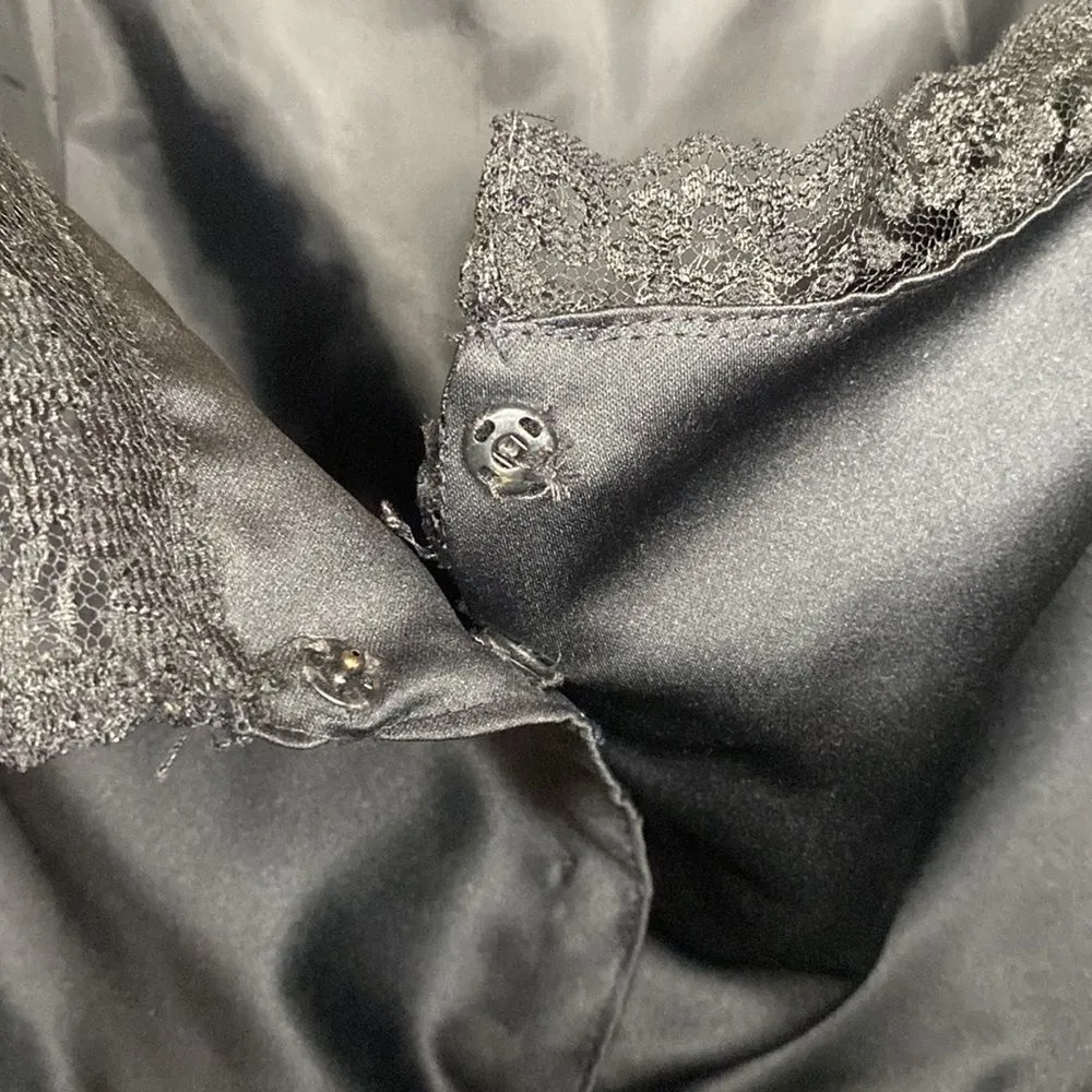 Vintage Morgan & Co Size 9/10 Satin Prom Dress Black - Image 8