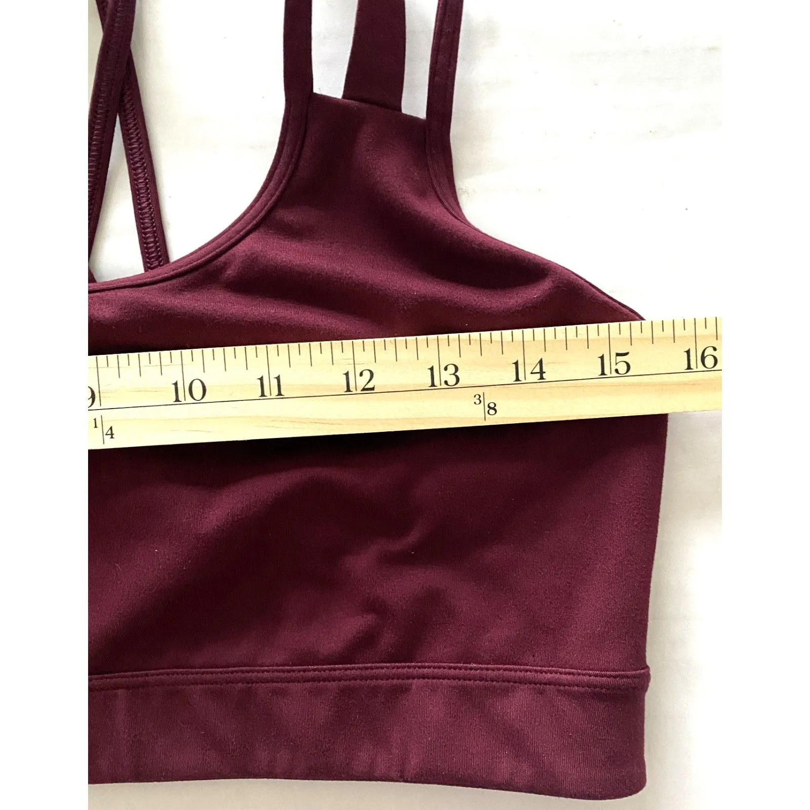 Victorias Secret Live On Point Strappy Back Sports Bra Wine Stretch Active No Sz - Image 5