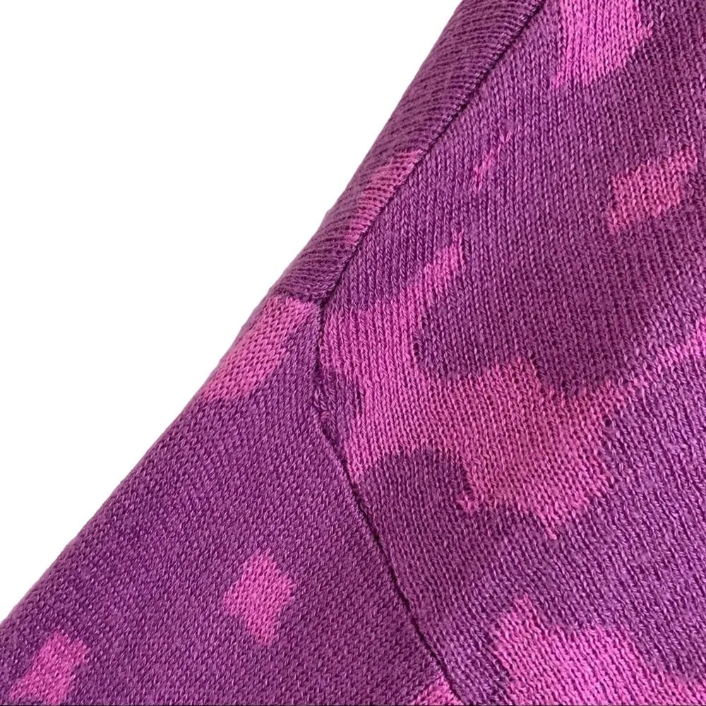 John + Jenn Fionne Flower Print Crop Long Sleeve Floral Sweater Purple Small - Image 11