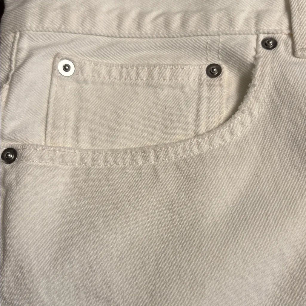 Madewell women’s The Brynn Long Short high rise relaxed leg white Size 33 NWT - Image 11