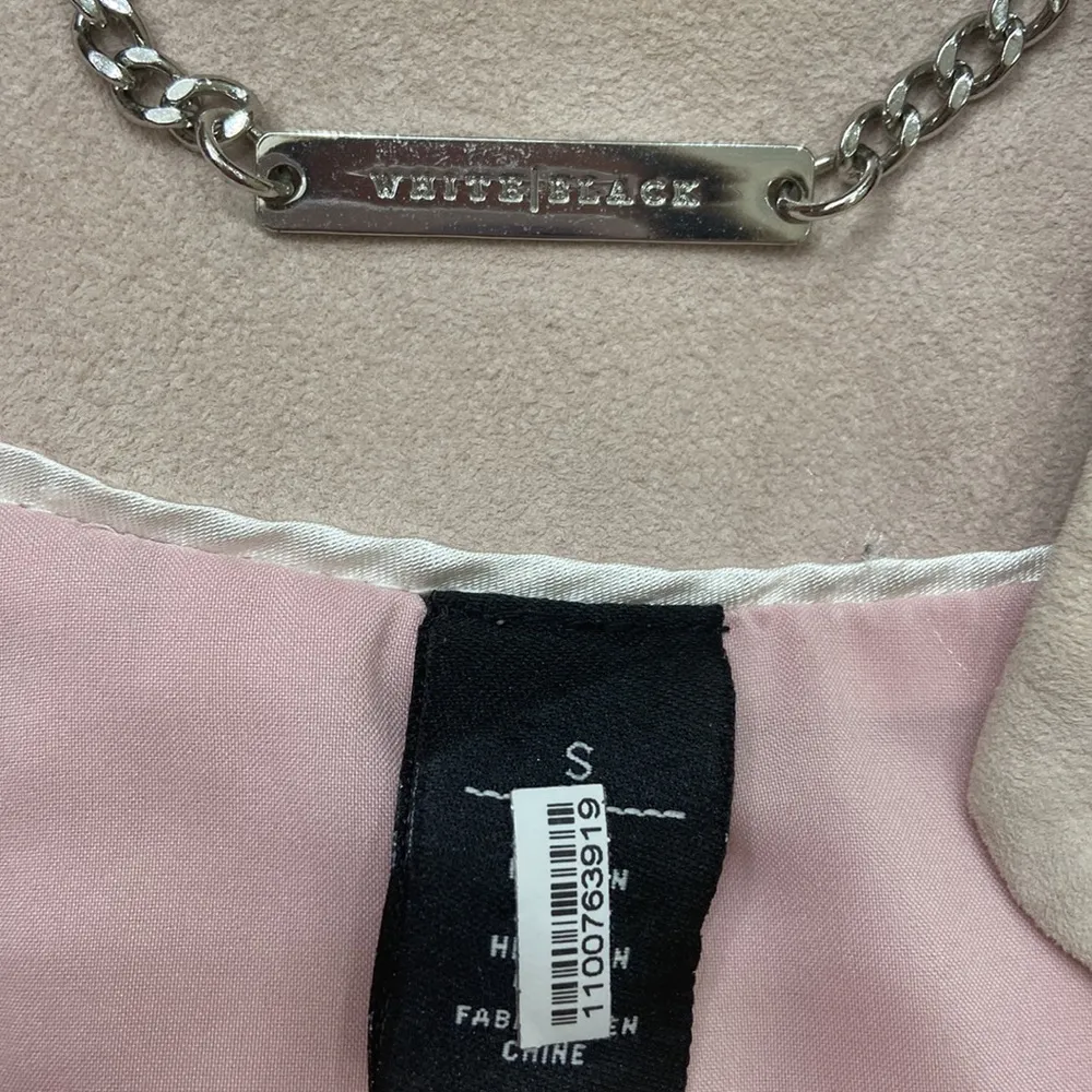 White House Black Market 100% leather suede jacket. Size small. Light pink - Image 8