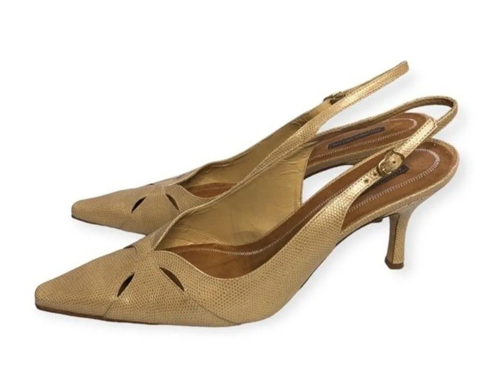 Antonio Melani Leather Slingback Pointed Toe Heels - Image 4