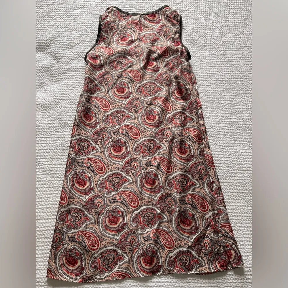 Massimo Dutti 100% Silk Pink Paisley Feminine Sleeveless Dress Floral Luxury - Image 10