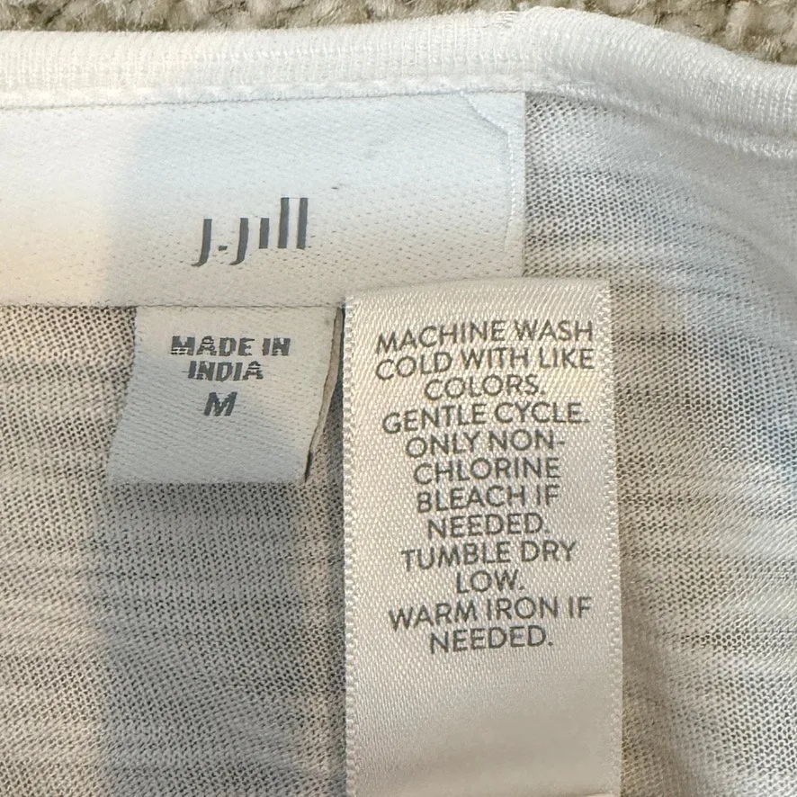 J.Jill medium embroidered burnout cap sleeve top TB 2858 - Image 9