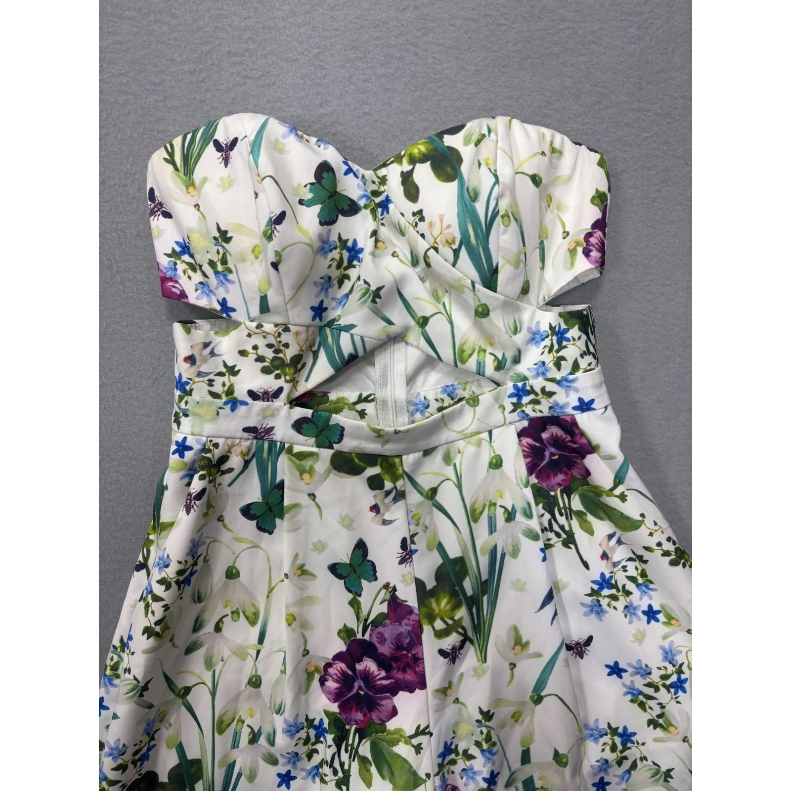 L'ATISTE Medium NWT Apricot Lane Floral‎ Strapless Jumpsuit Cutout Romper - Image 5