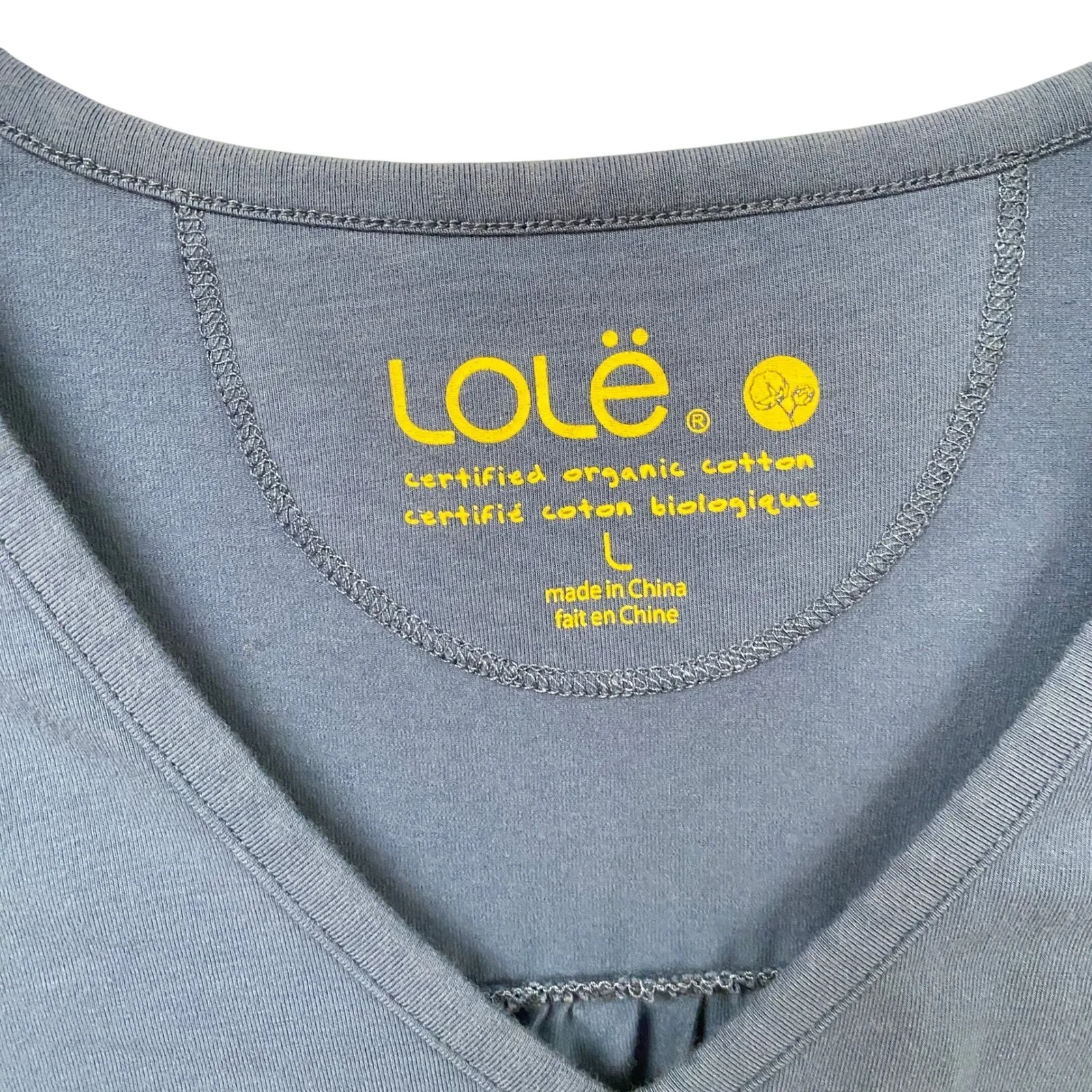 Lole Large Blue Certified Organic Cotton Dress Outdoor Country Tenniscore FLAWED - Image 3