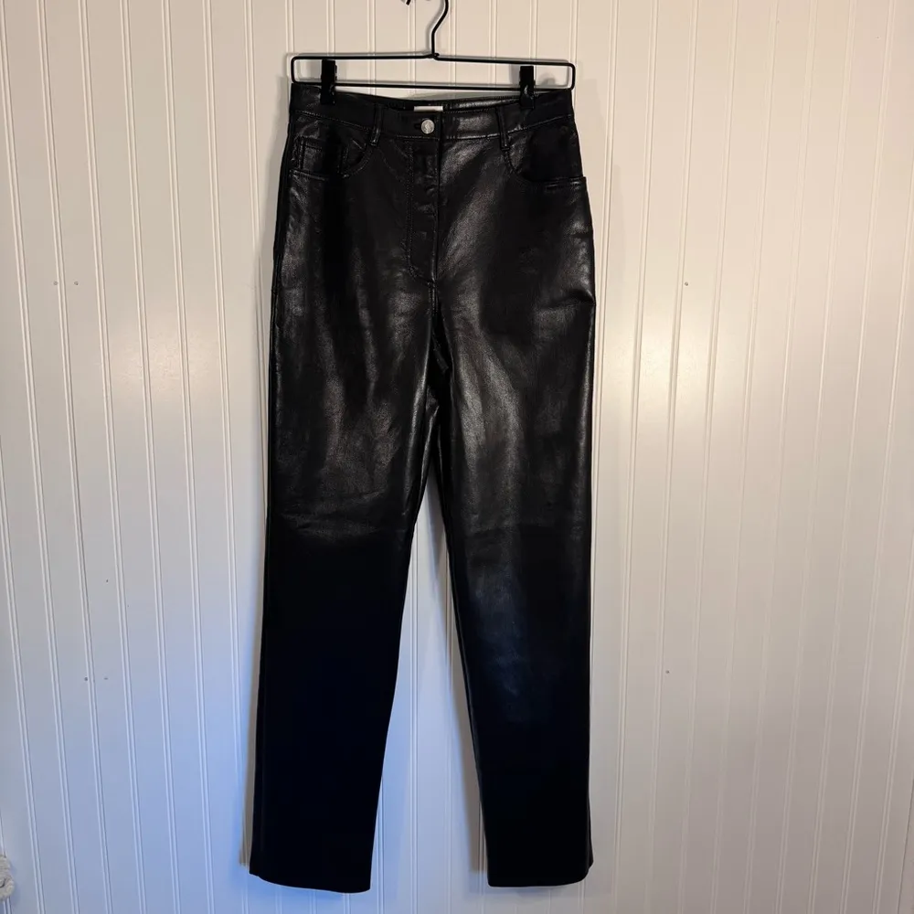 Aritzia Wilfred Melina High Rise Pant Black Leather-like Women’s Size 8 - Image 2
