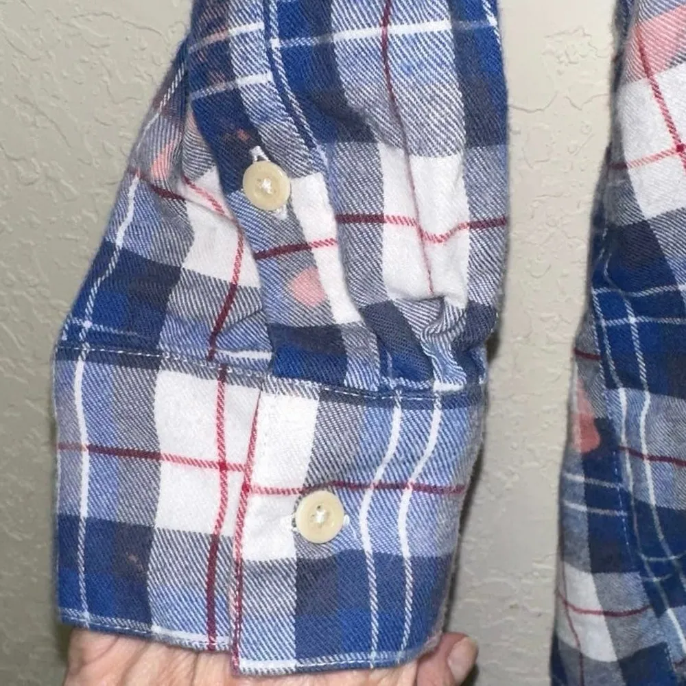 Lauren James Boyfriend Flannel Bleached One of a Kind Button Down - Image 2