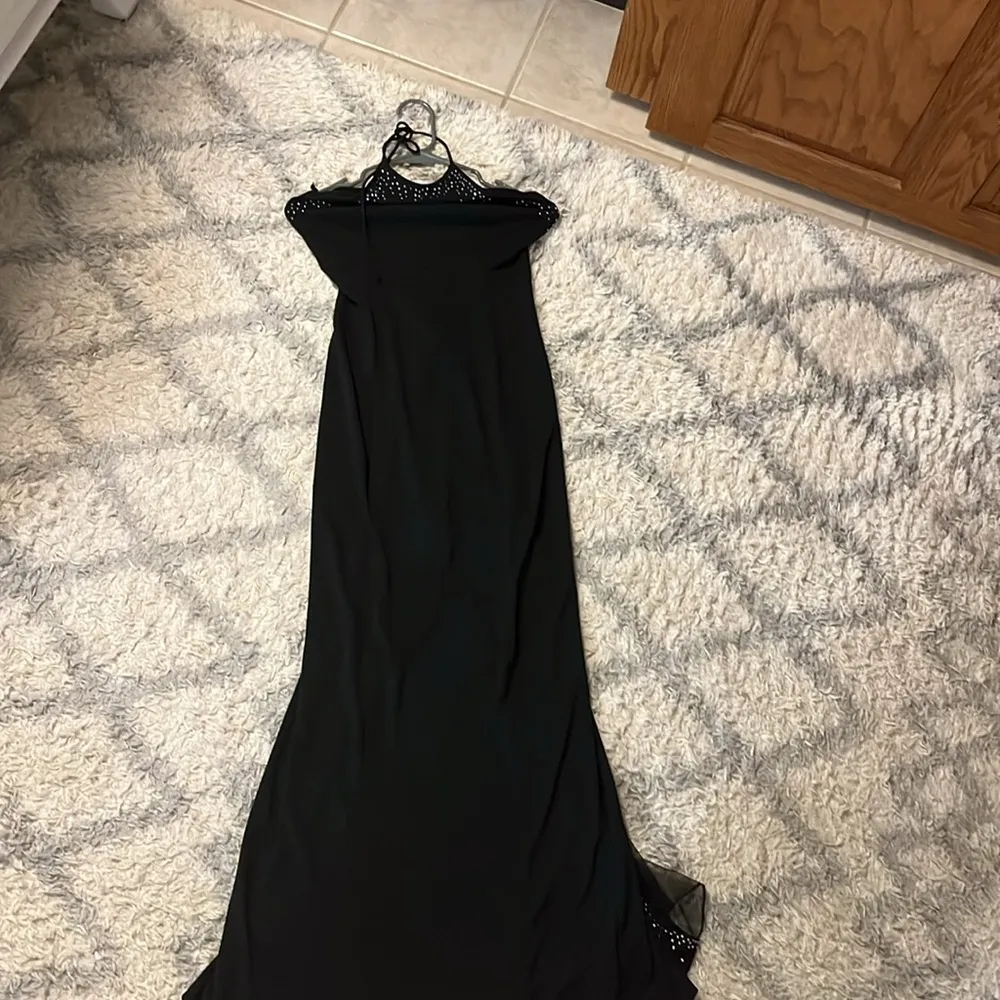 Vintage Zum Zum 90’s Rhinestone Black Mesh Halter Dress Size 6 - Image 10