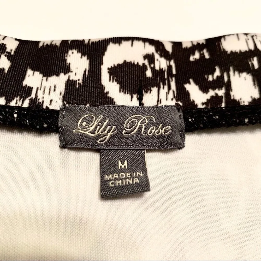 Lily Rose Black & White Mid Rise Leopard Print Mini Skirt Size Medium - Image 3